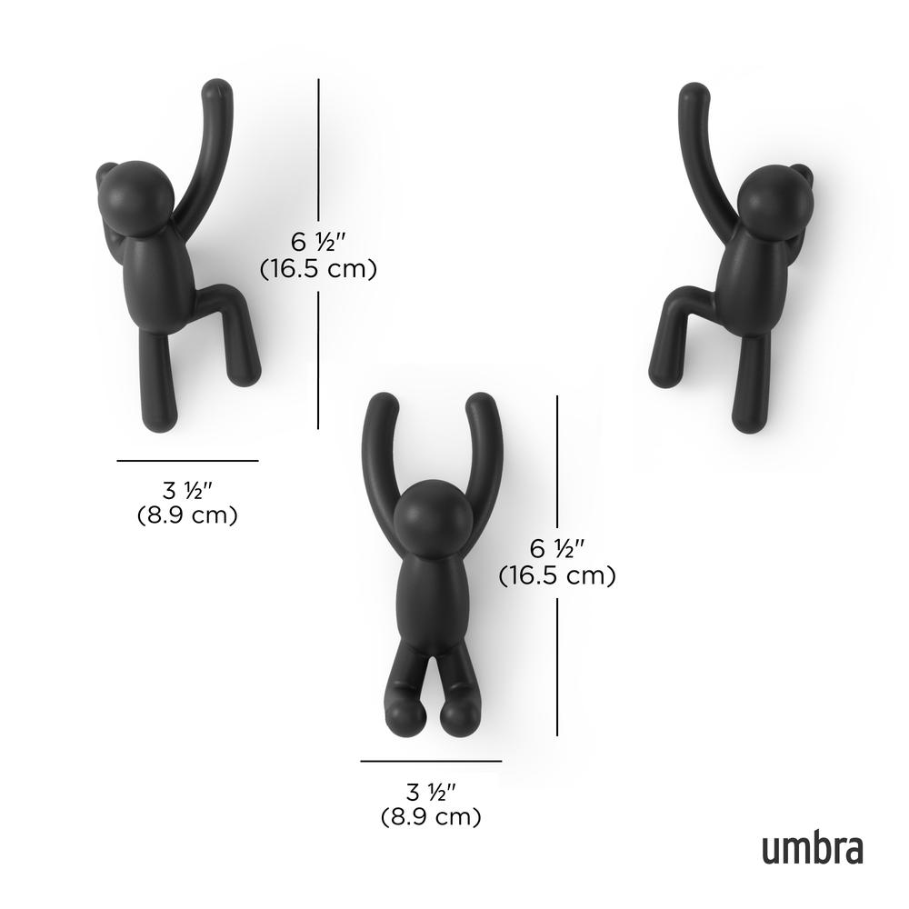 Buddy Wandhaken 3er-Set Schwarz 07
