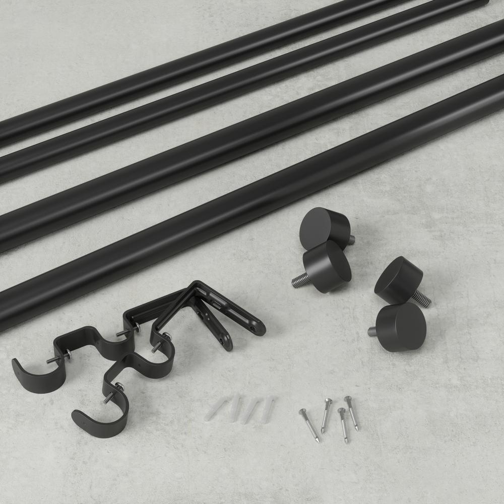 Cappa Gardinen-Doppelstange 168–305 cm Schwarz 01