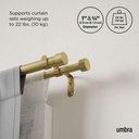 Cappa Gardinen-Doppelstange 91–168 cm Messing 08