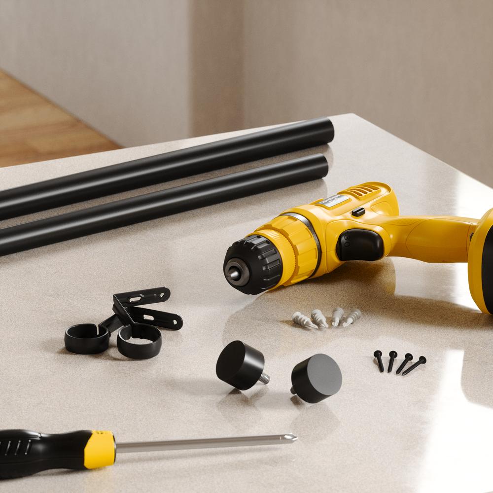 Cappa Gardinenstange 91–168 cm Schwarz 04