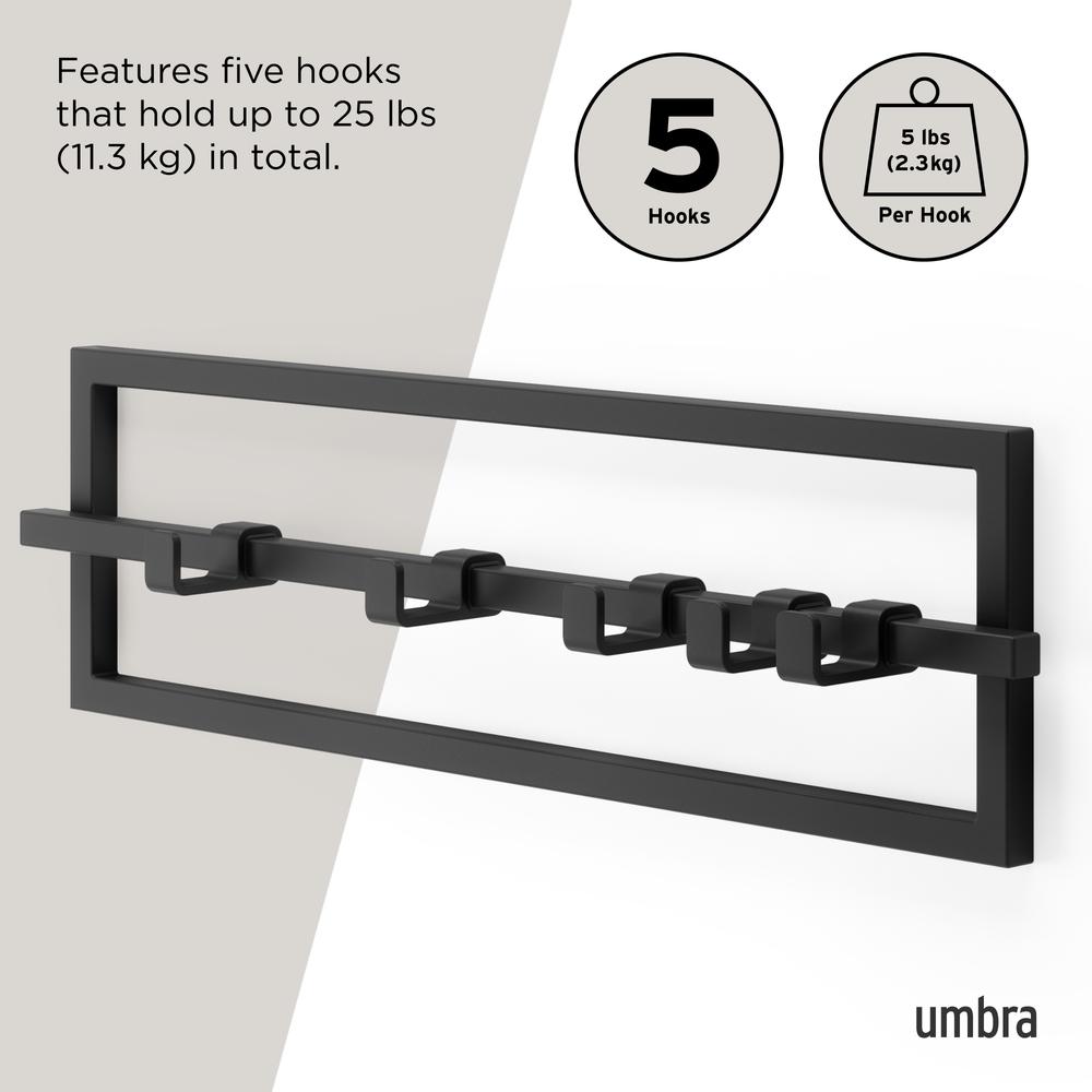 Cubiko Wandhaken 5er-Set Schwarz 16
