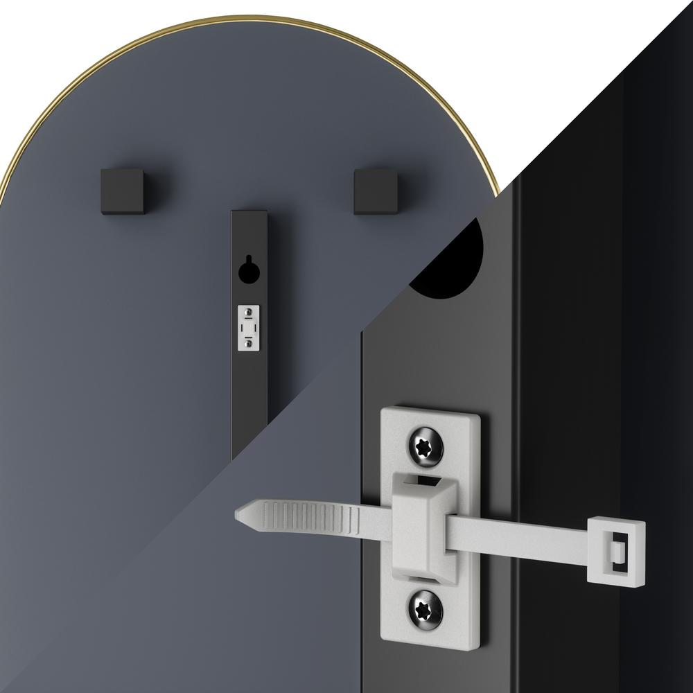 Lehnspiegel Bogenform 51 x 157 cm Messing 04