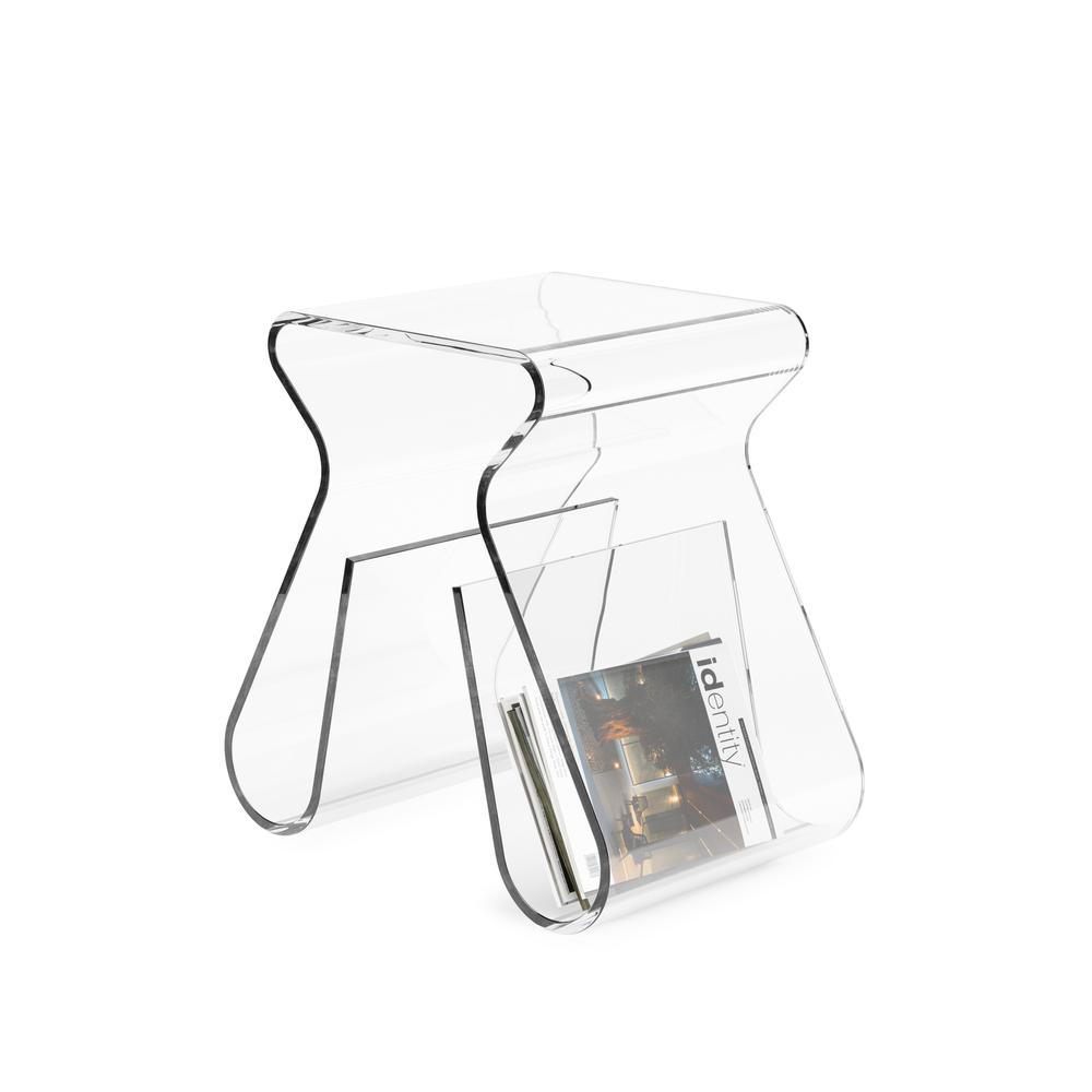 Magino Hocker mit Zeitschriftenablage Transparent 01