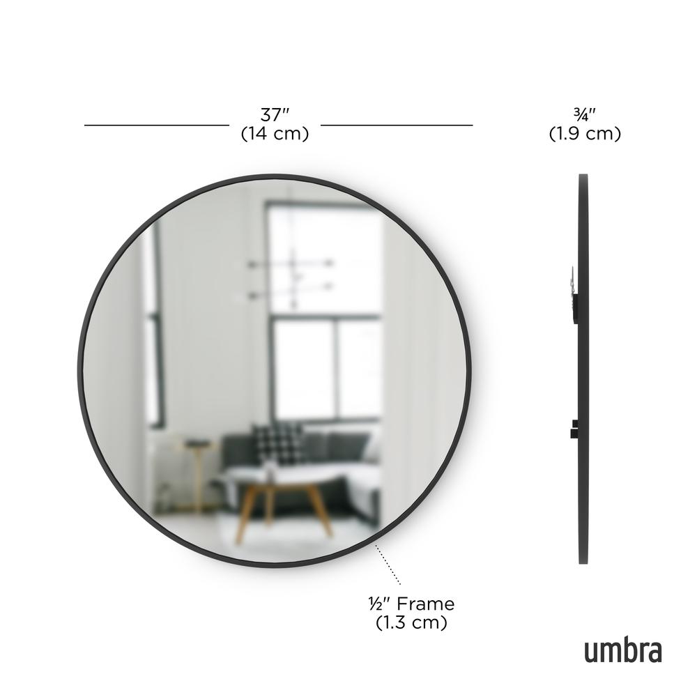 Spiegel rund 91 cm Schwarz 08