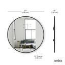 Spiegel rund 91 cm Schwarz 08