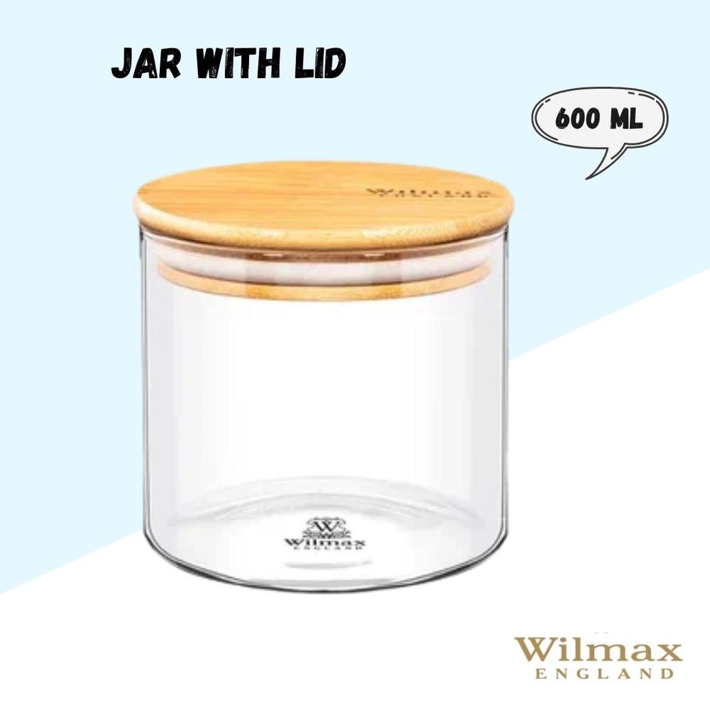 Glas mit Bambusdeckel 10x10 cm 600 ml 1