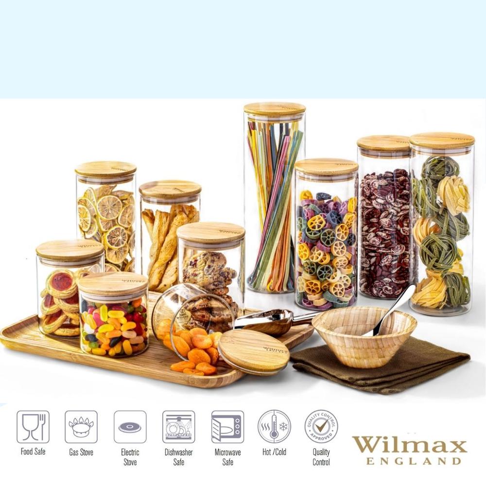 Glas mit Bambusdeckel 10x10 cm 600 ml 3