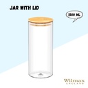 Glas mit Bambusdeckel 10x23 cm 1500 ml 1