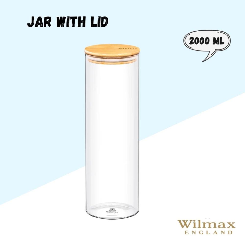 Glas mit Bambusdeckel 10x30,5 cm 2000 ml 1