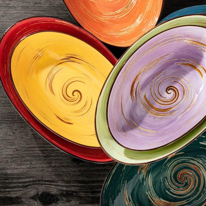 Spiral ovale Schale 30x19,5x7 cm gelb 1