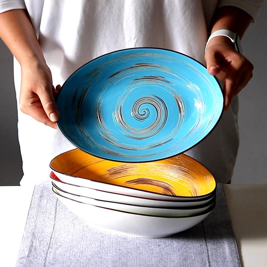 Spiral ovale Schale 30x19,5x7 cm blau 1