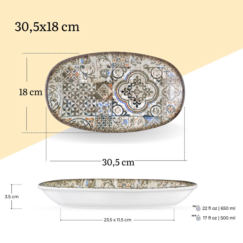 Tiefe ovale Platte 30,5x18 cm 1