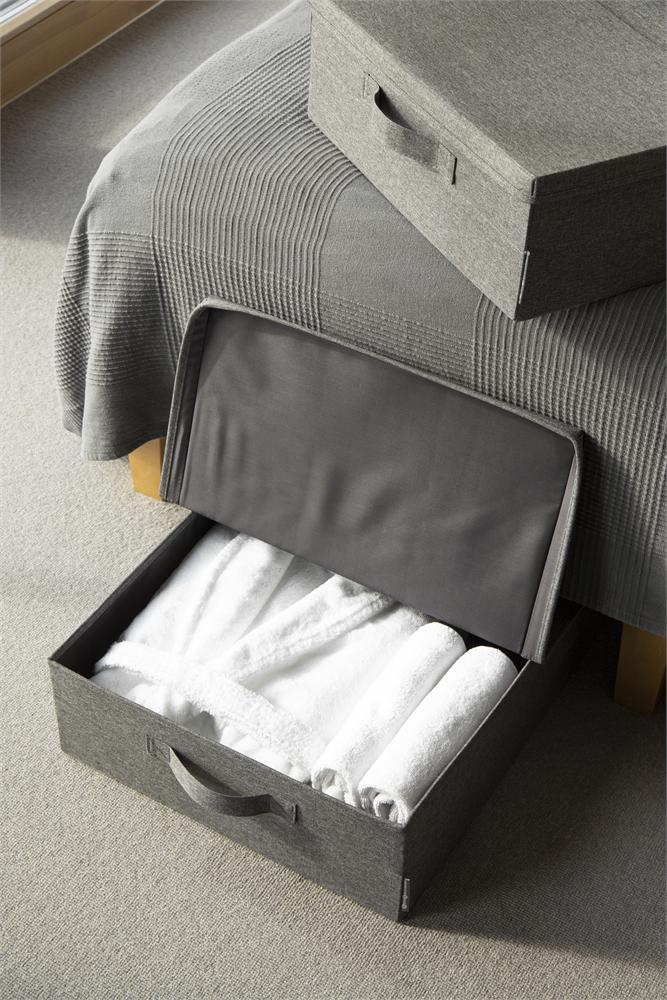 Unterbett-Aufbewahrung mit Deckel Grau – Anwendung 4
