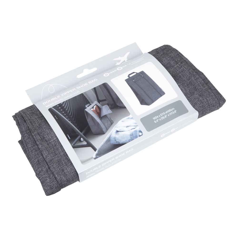 Reise-Schuhbeutel Grau – Flachverpackung 3