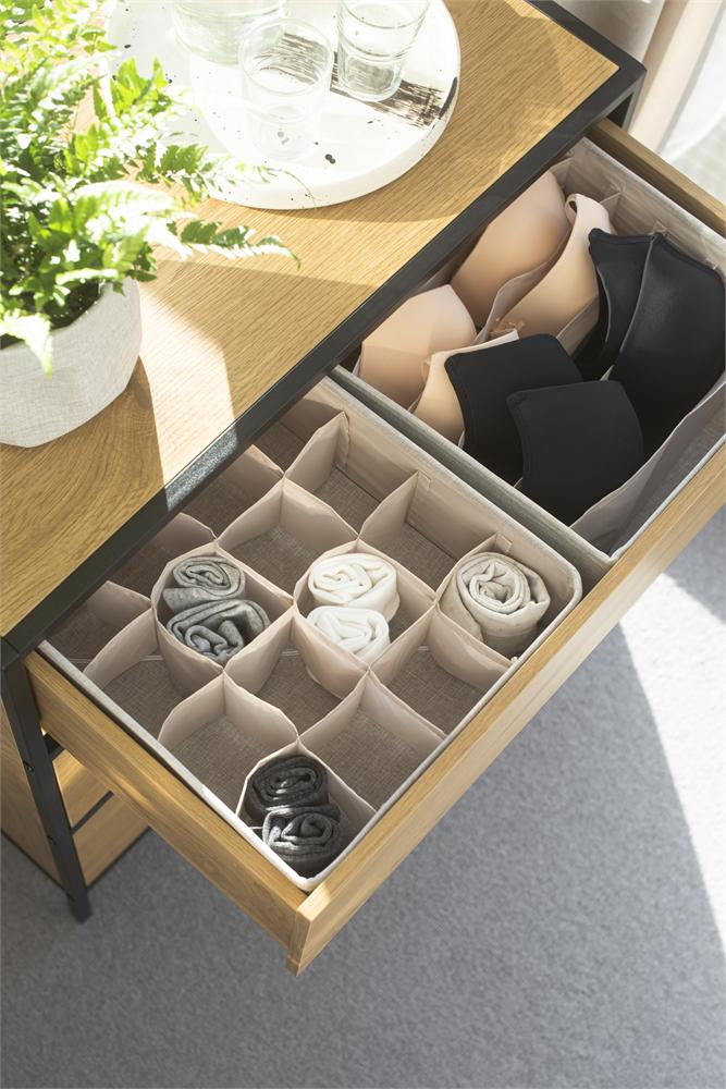 Schubladen-Organizer 6 Fächer groß Beige – Anwendung 4