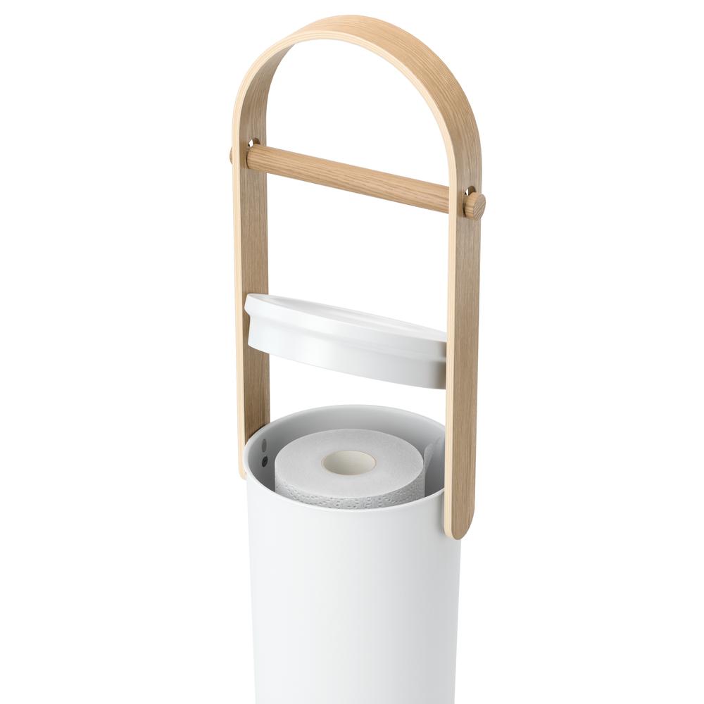 Bellwood Toilettenpapierhalter mit Ablage Weiß/Natur 05