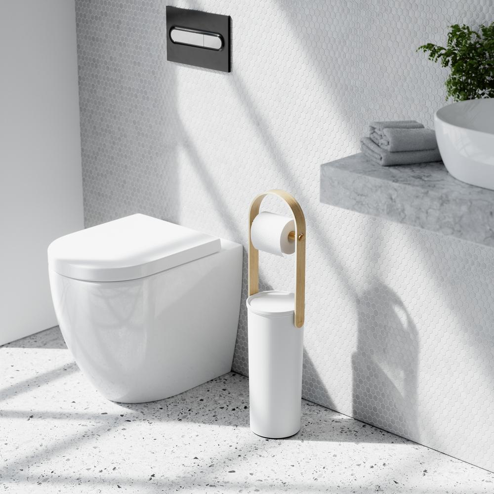 Bellwood Toilettenpapierhalter mit Ablage Weiß/Natur 12