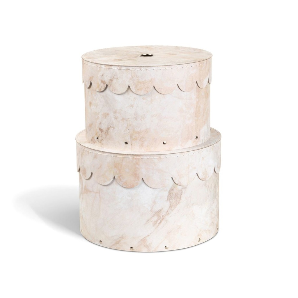 Boxen-Set 2-tlg. Marmor-beige