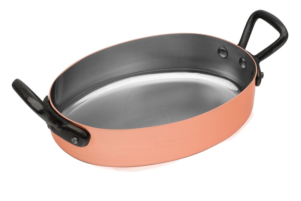 Ovale Kupfer-Servierpfanne 20 cm