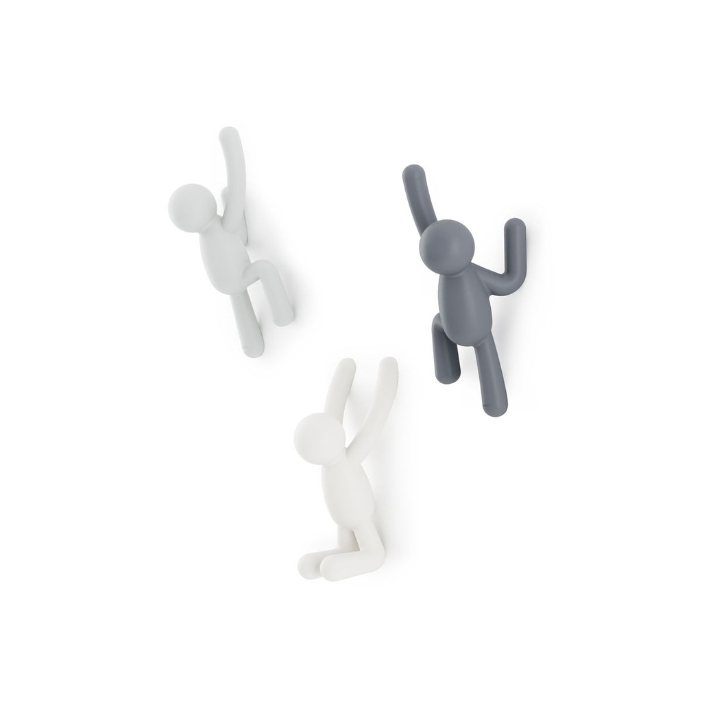 Buddy Wandhaken 3er-Set Grau-Mix