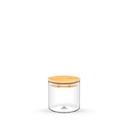 Glas mit Bambusdeckel 10x10 cm 600 ml