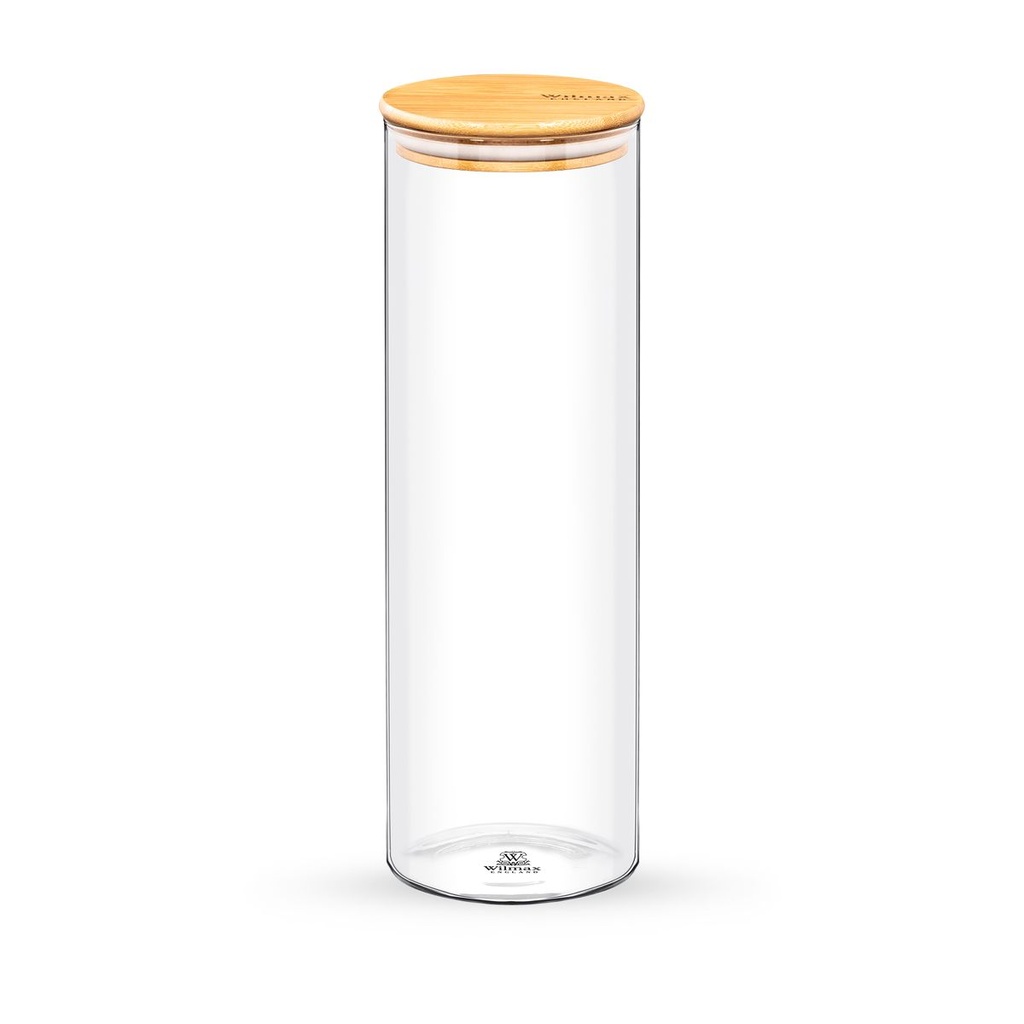 Glas mit Bambusdeckel 10x30,5 cm 2000 ml
