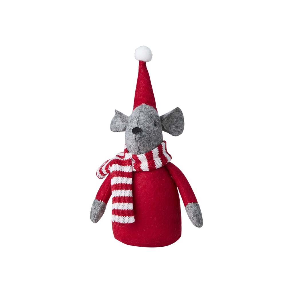Weihnachtsmaus Rot /grau W10,5xD7xH19,5 cm