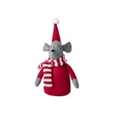 Weihnachtsmaus Rot /grau W10,5xD7xH19,5 cm