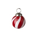 Weihnachtskugel, Rot weiß, Ca. D5,5 x H7 cm