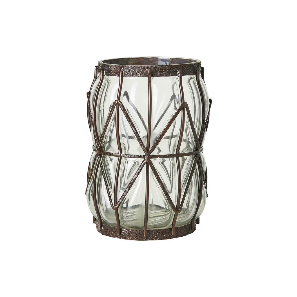 BELLE Vase Klar/braun D12/15xH21 cm