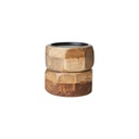 BRONX Kerzenhalter S Braun D12xH12 cm, Mangoholz, Metall