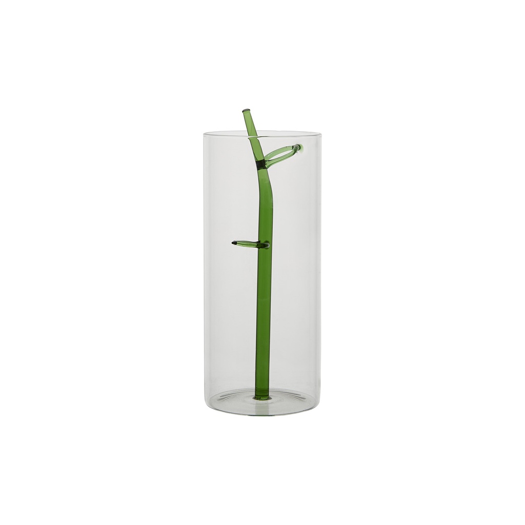 FIA Vase Klar/grün D10xH25 cm