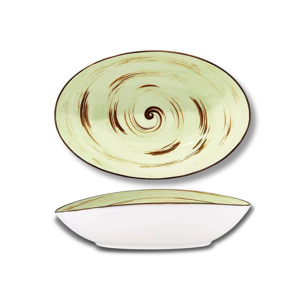 Spiral ovale Schale 25x16,5x6 cm pistazie