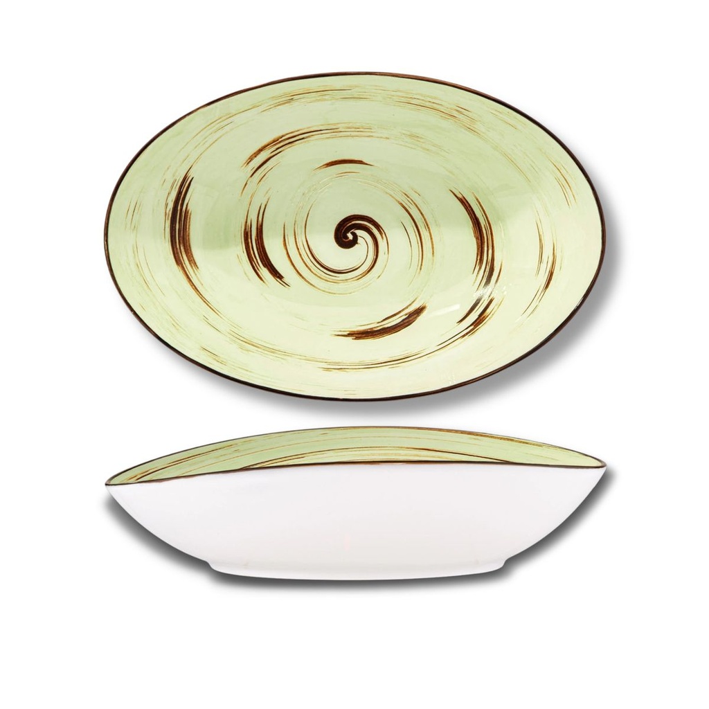 Spiral ovale Schale 30x19,5x7 cm pistazie