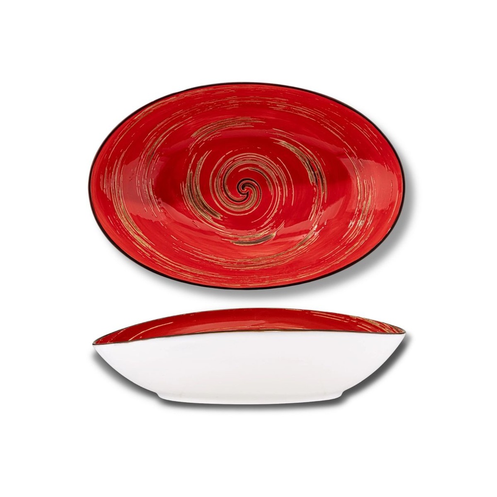 Spiral ovale Schale 25x16,5x6 cm rot