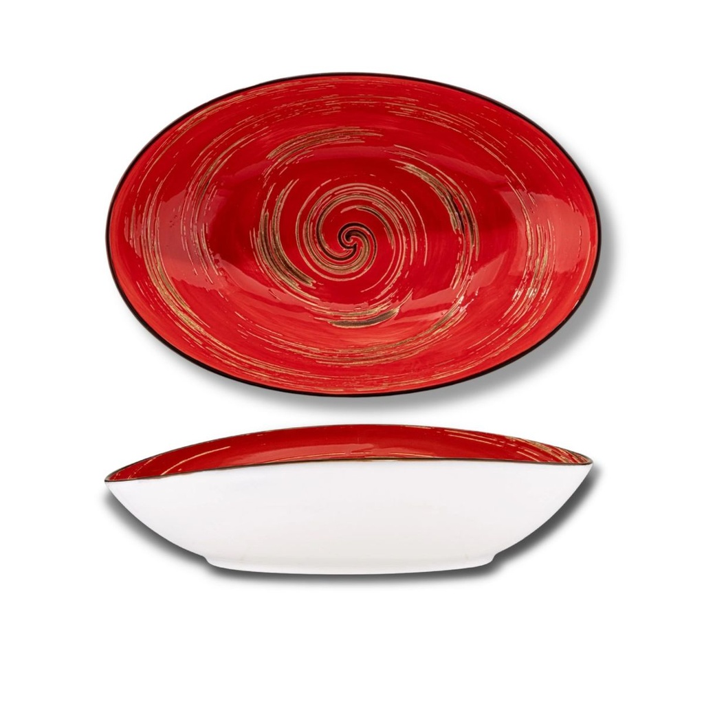 Spiral ovale Schale 30x19,5x7 cm rot