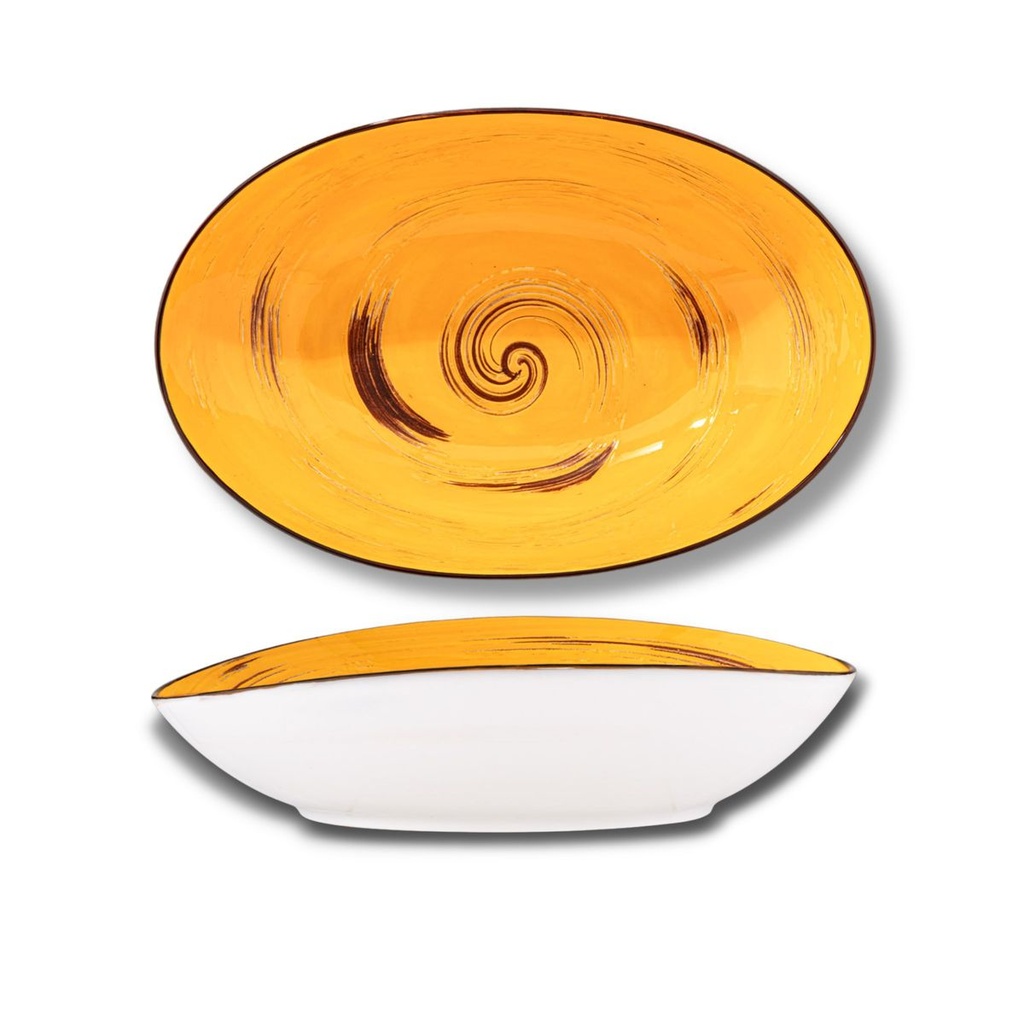 Spiral ovale Schale 30x19,5x7 cm gelb
