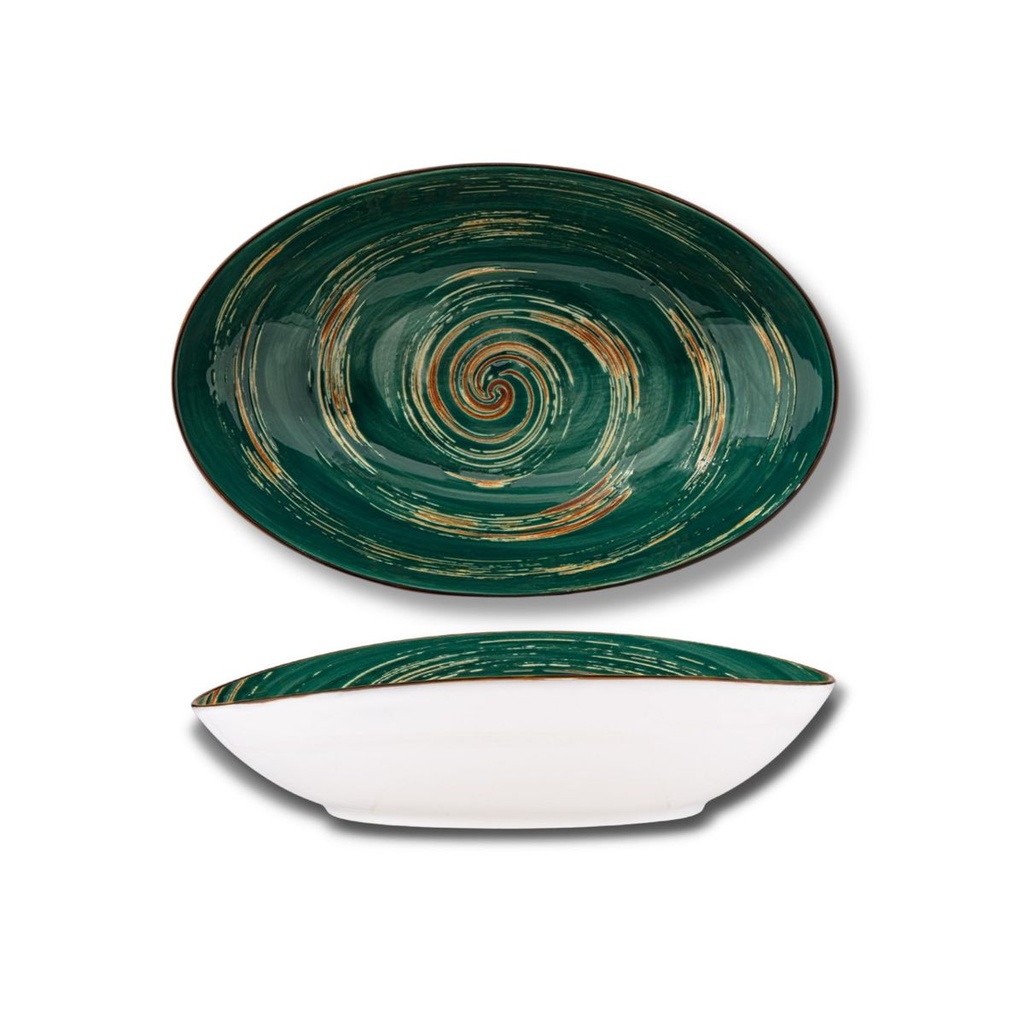 Spiral ovale Schale 25x16,5x6 cm grün