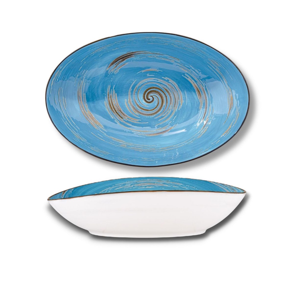 Spiral ovale Schale 30x19,5x7 cm blau