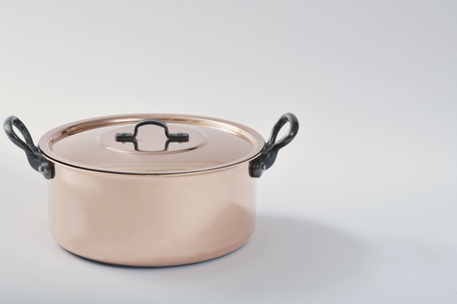 [204012] Kupfer-Kochtopf Ø 22 cm, 3,6 L, mit Deckel