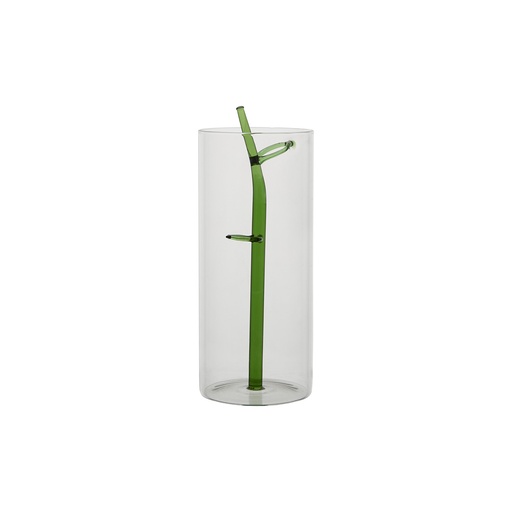 [083-698-00] FIA Vase Klar/grün D10xH25 cm